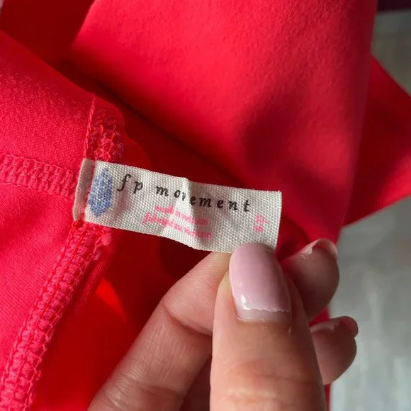 NWT Free People Movement High Rise Infinity Legging Small Neon Coral - Picture 10 of 11
